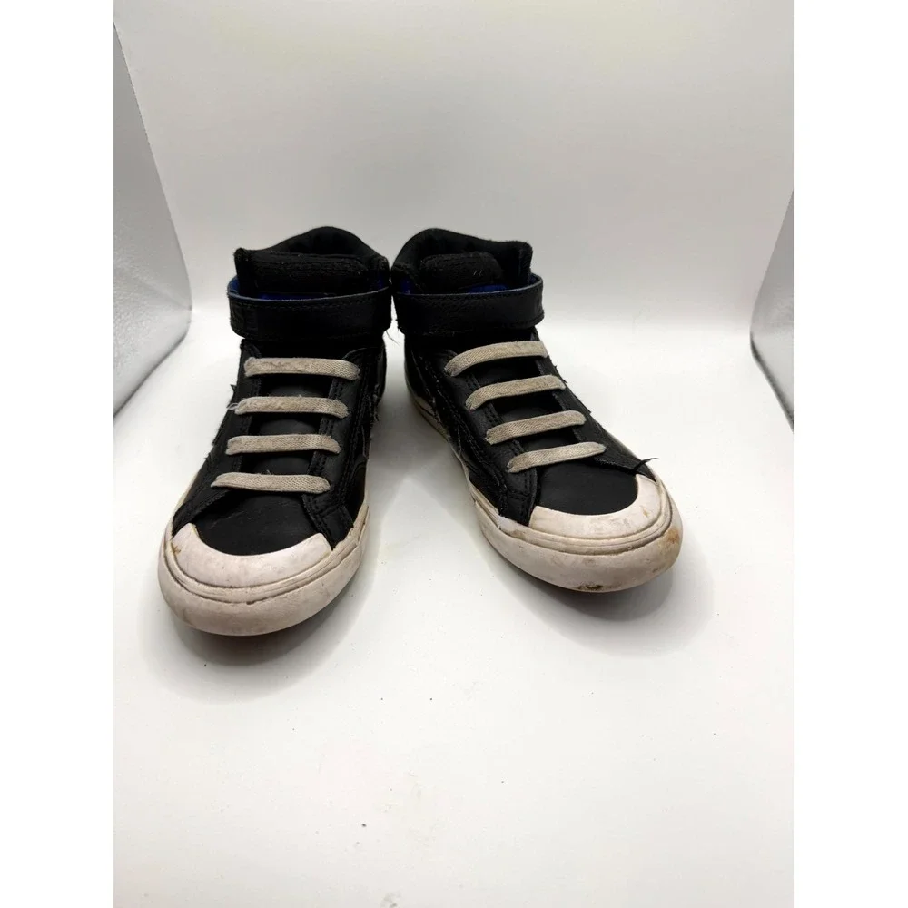 Converse Pro‎ Blaze Strap 666049C Unisex Kids 1 Sneaker Black Blue Leather Shoes